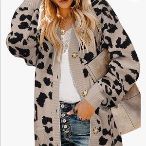 Oversized Leopard Cardigan